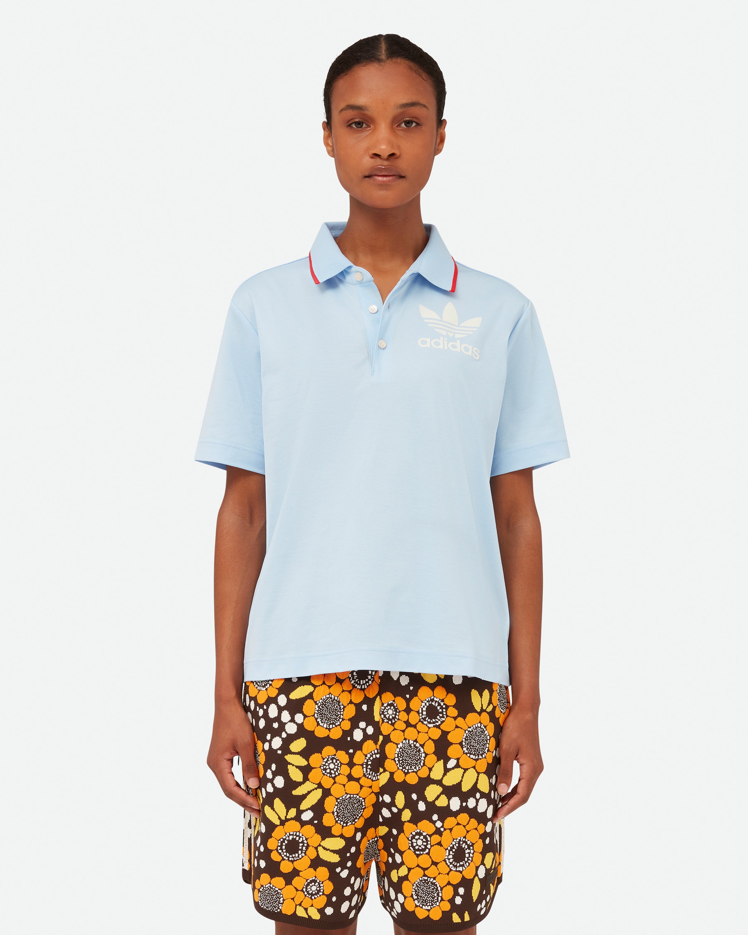 blue adidas polo