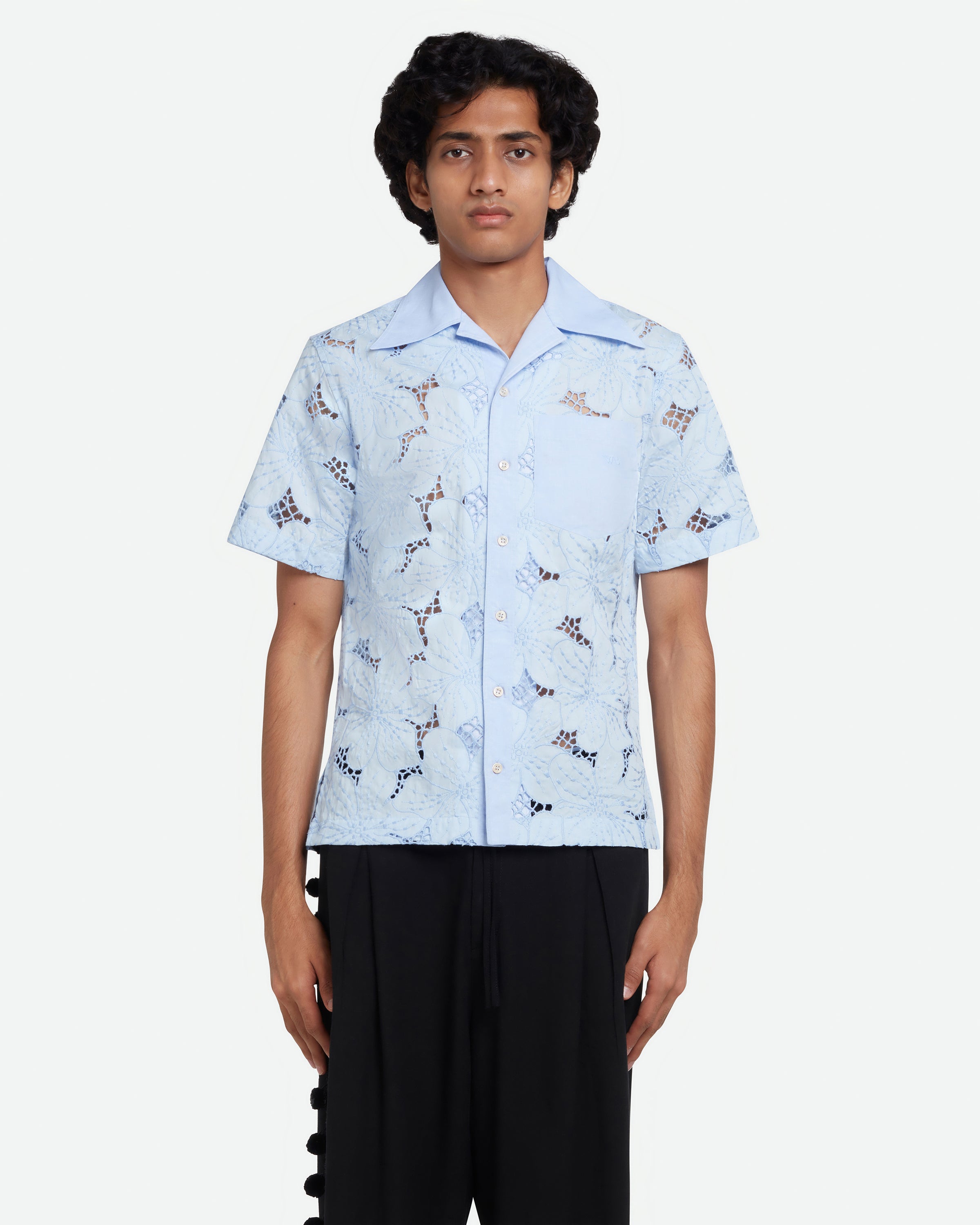 Men's Lace Bowling Shirt | Wales Bonner Shirts | Spring Summer 24