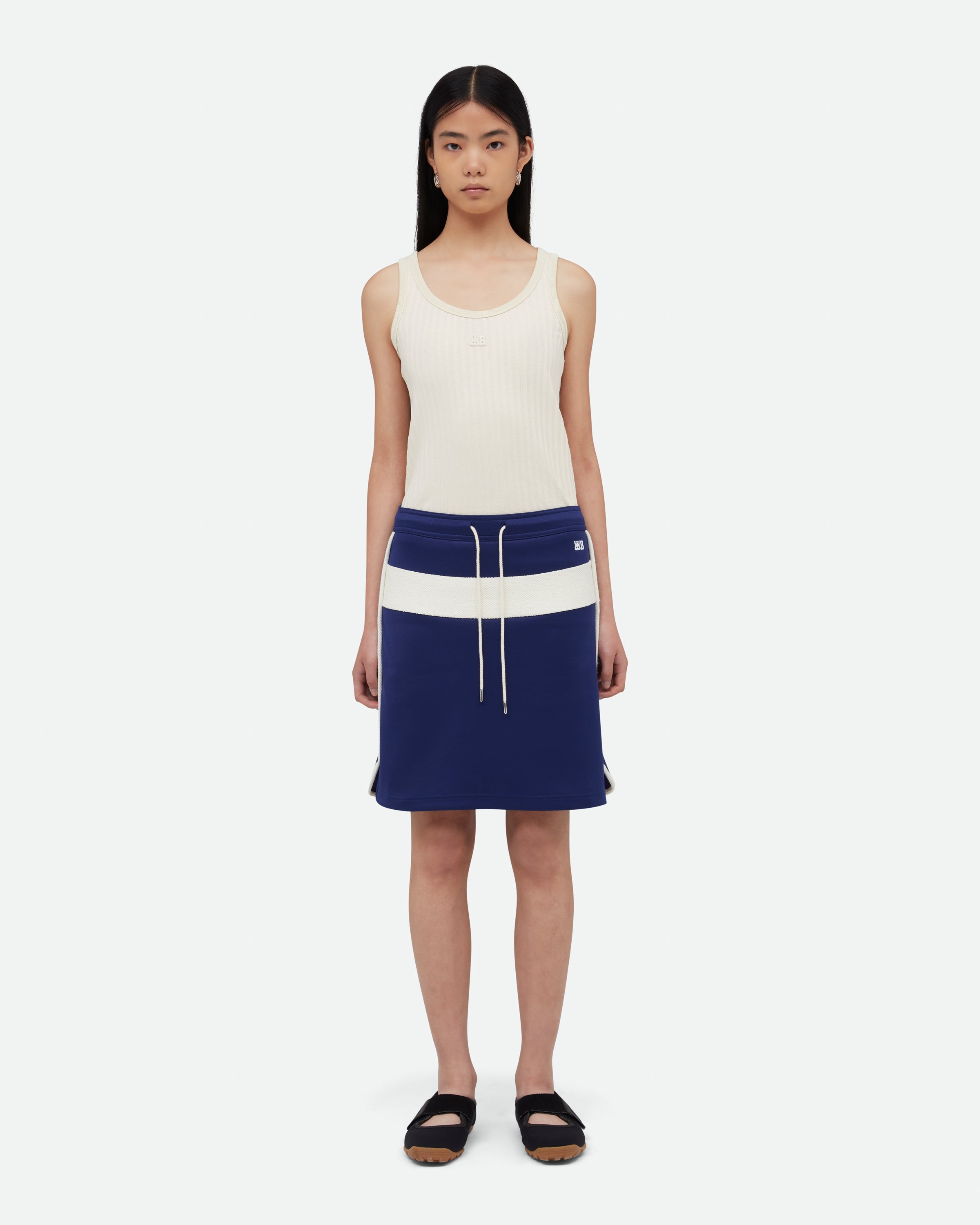 ミニスカート Wales Bonner Verse Mini Skirt In White Viscose Wales Bonner Verse Mini Skirt In White Viscose | ShopSimon