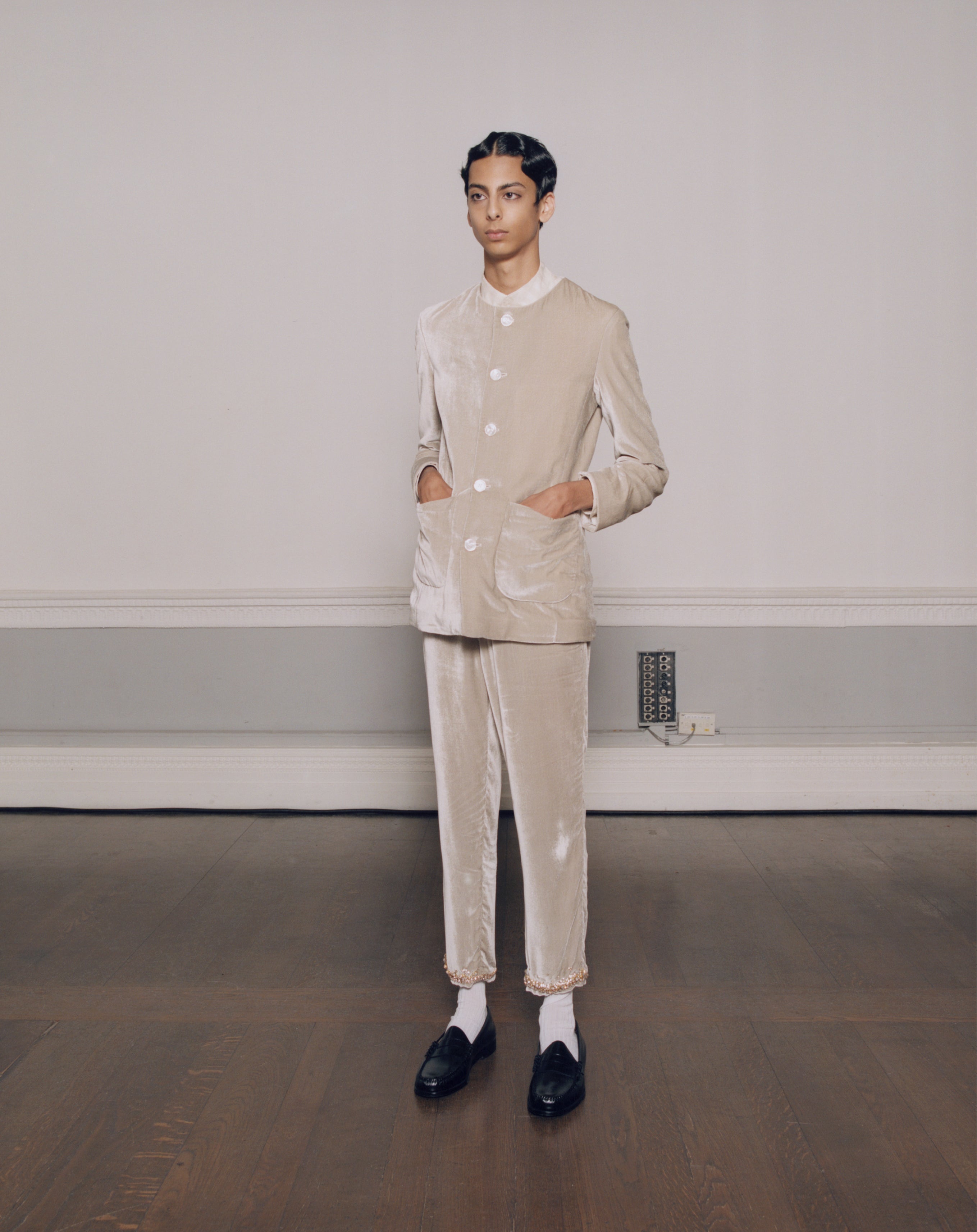 パンツ WALESBONNER 22ss MALINKE PLEATED TROUSER WALES BONNER（ウェールズ ボナー）の「MALINKE PLEATED TROUSER