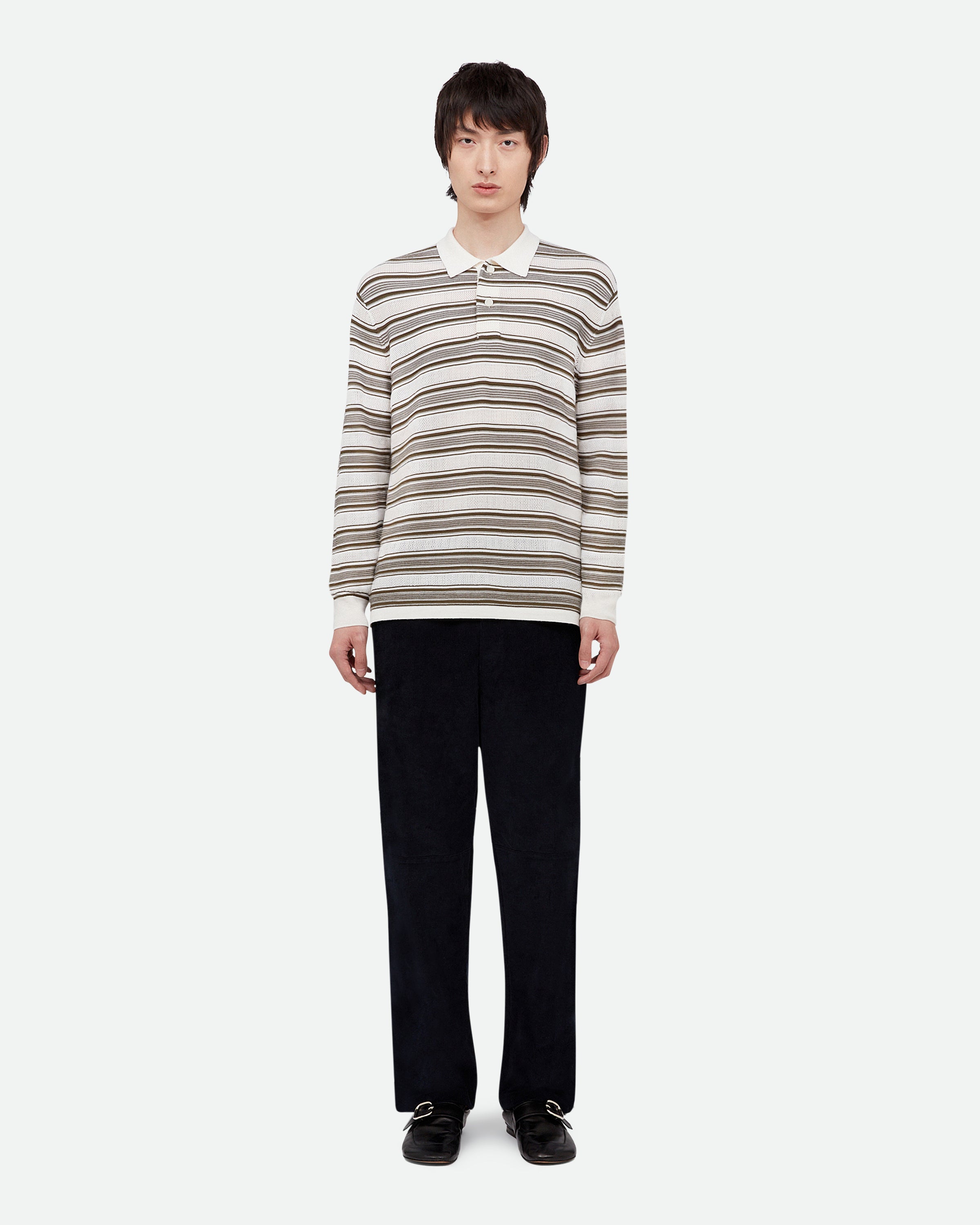 Wales Bonner クルーネック長袖tシャツ ブルー FW24/25 Wales Bonner クルーネック長袖tシャツ ブルー FW24/25 (WALES