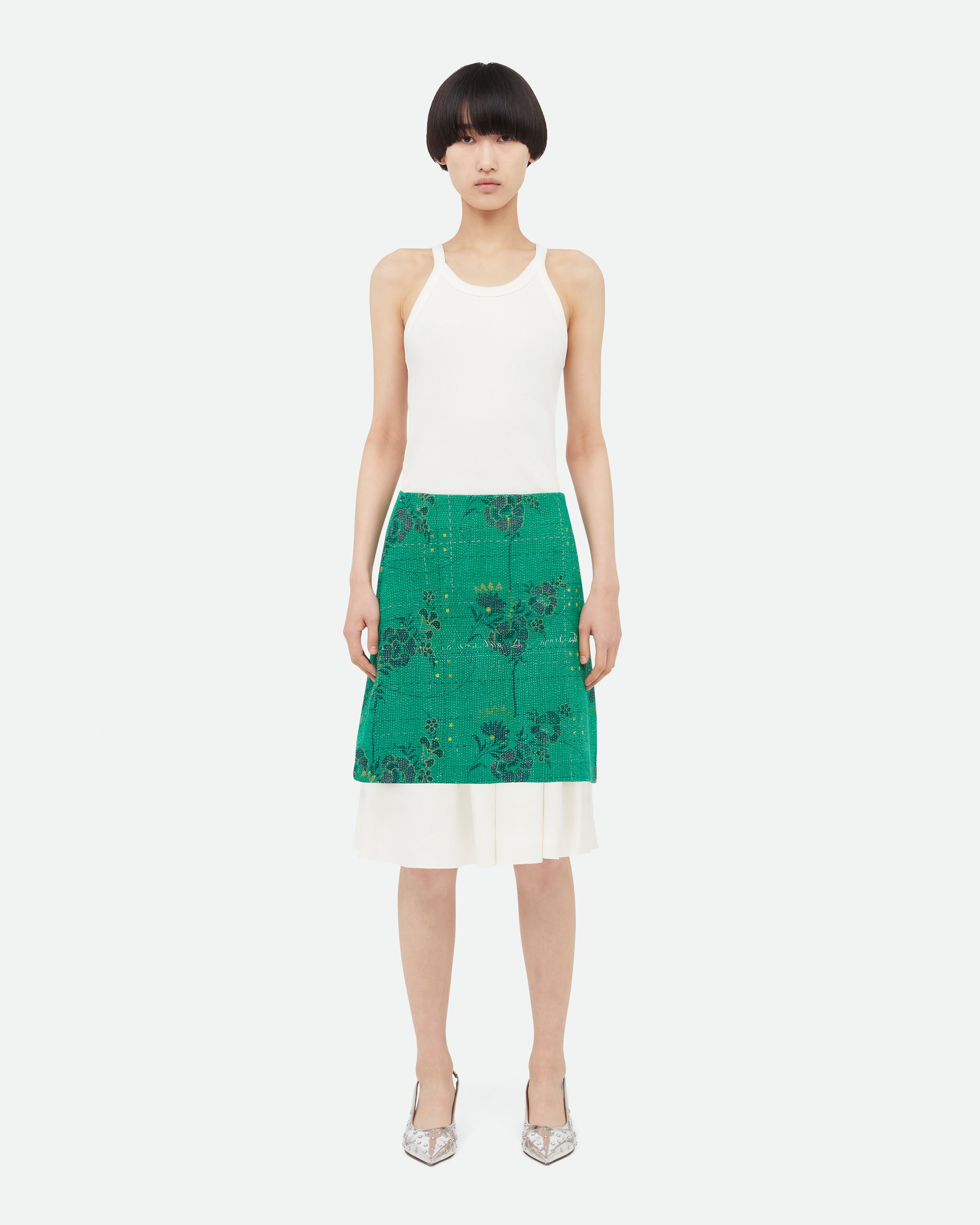 ミニスカート Wales Bonner Verse Mini Skirt In White Viscose Wales Bonner Stanza Knit Skirt | Balardi